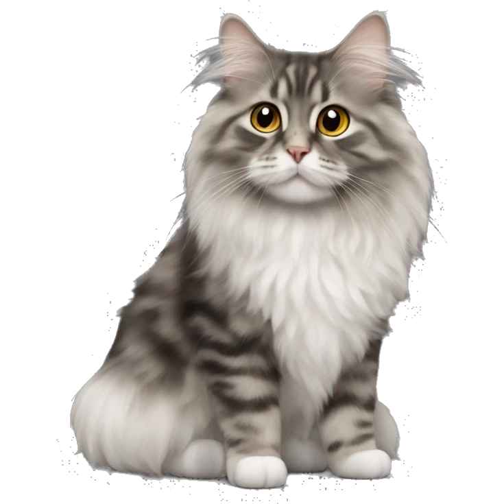 Kurilian bobtail smoky fluffy emoji