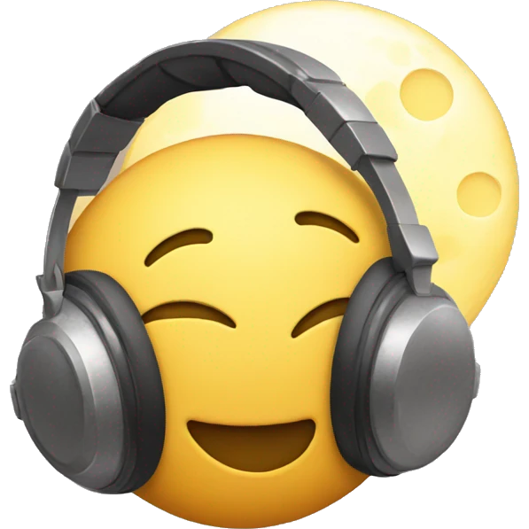 Moon with headphone  emoji