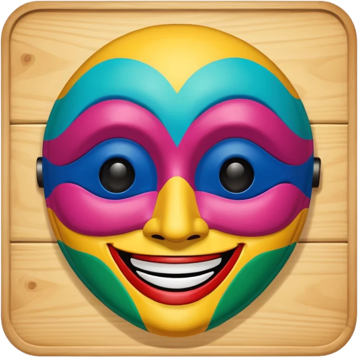 Please generate a multicolored happy mask. emoji