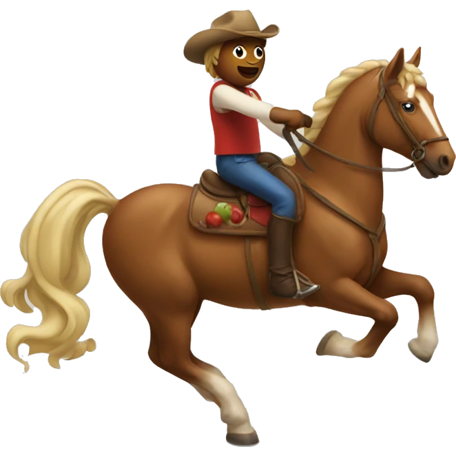apple riding a horse emoji