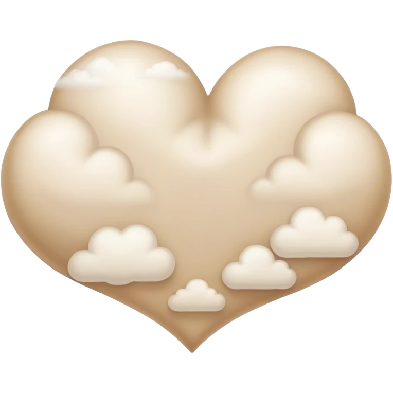 light beige heart cloud emoji