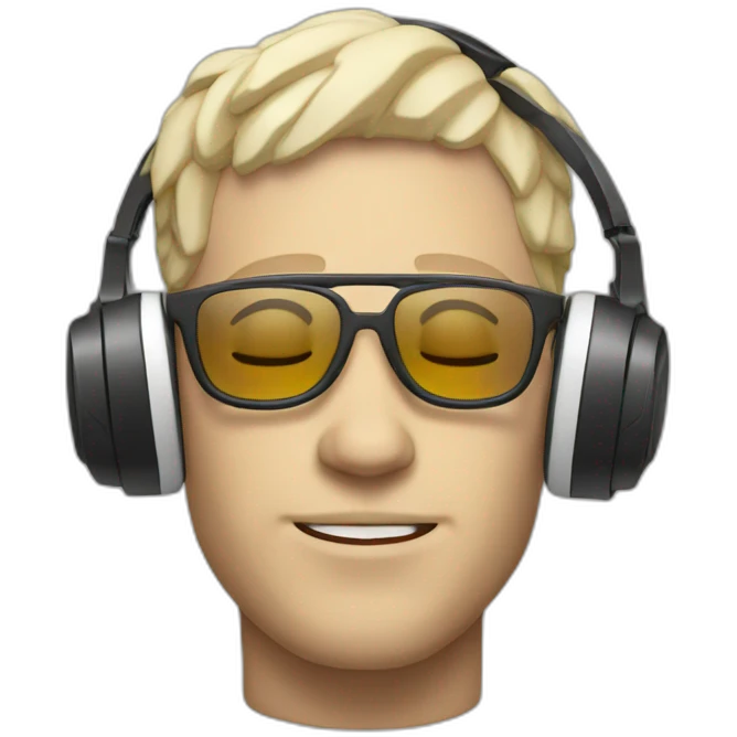 White Man relaxing listening to music emoji