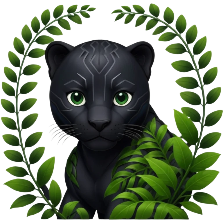 A black panther in a jungle emoji