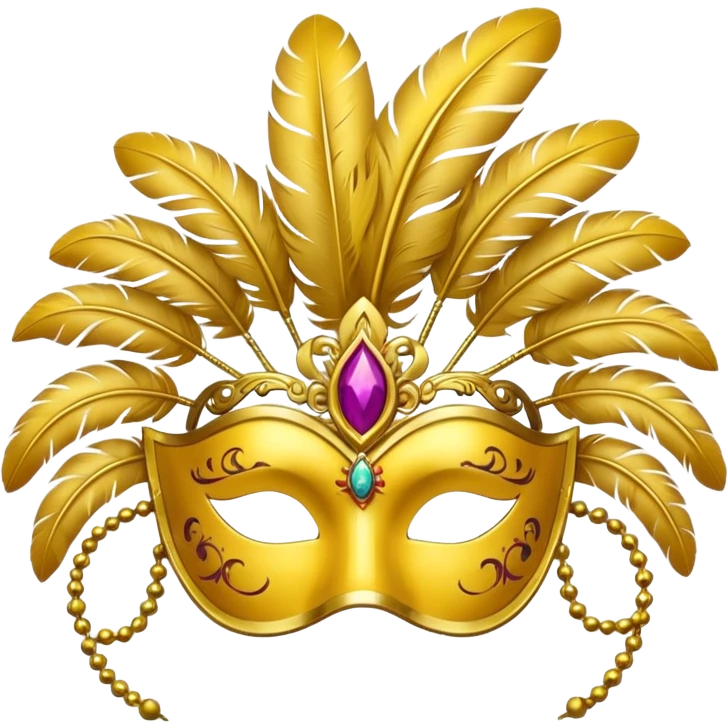 carnival mask in yellow emoji