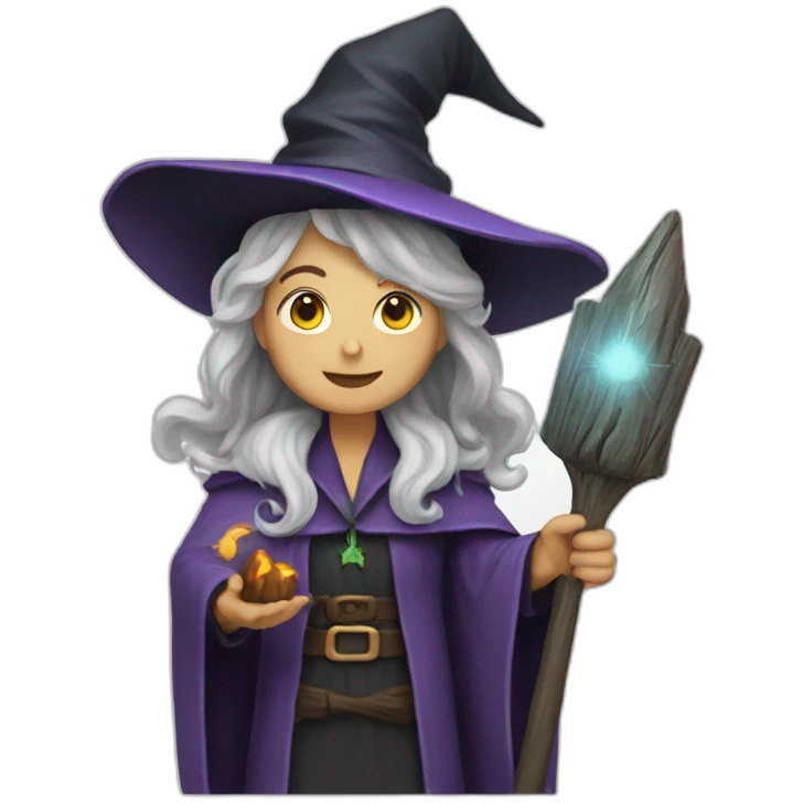 Witch and wizard technology emoji