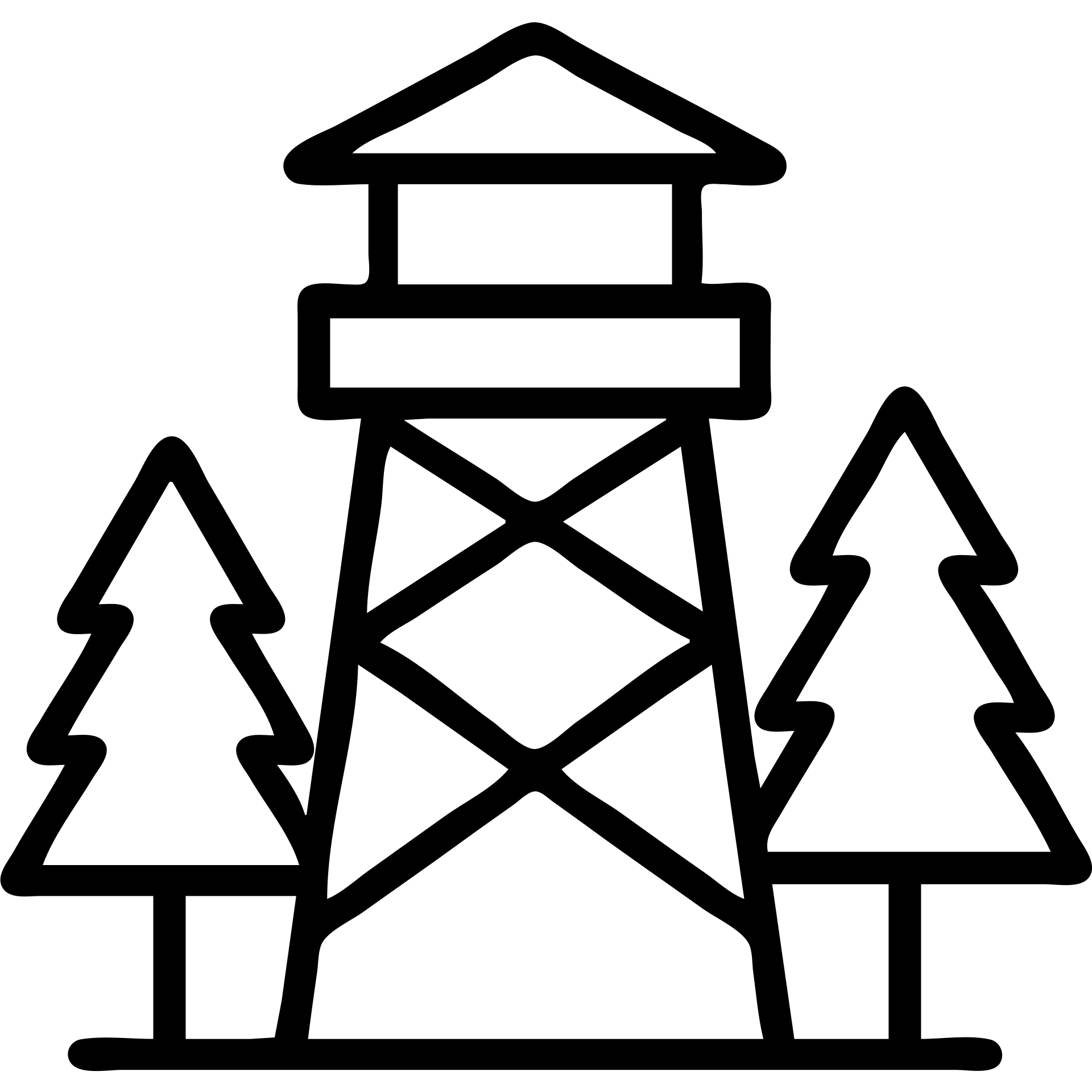 outlined icon for DayZ showing a watchtower and trees emoji