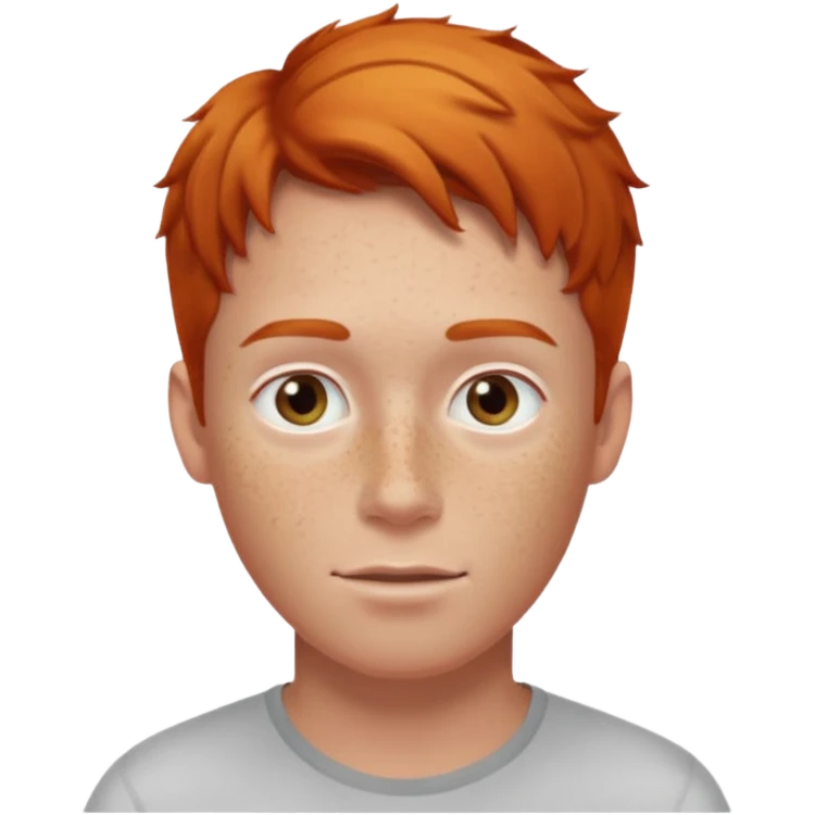 a white guy with ginger hair and freckles on face emoji