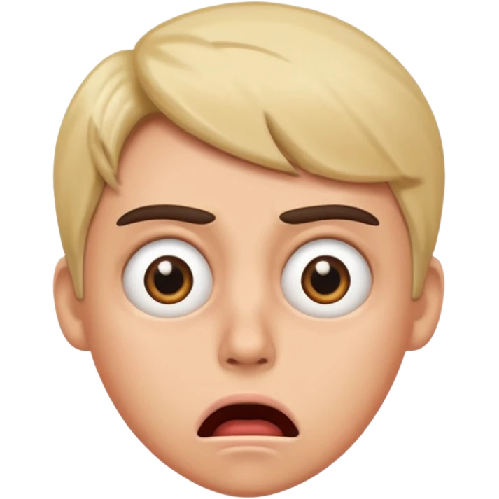 annoyed face with rolling eyes and a shocked mouth, more exaggerated expression emoji