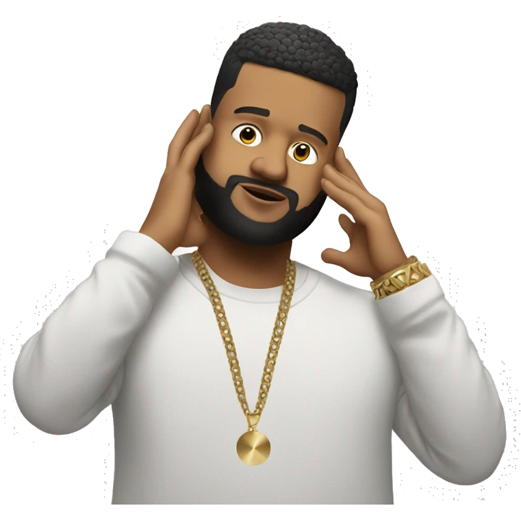 dj khalid with hand on his head emoji