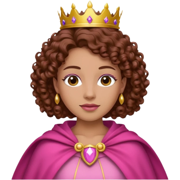pink cape queen curly  emoji