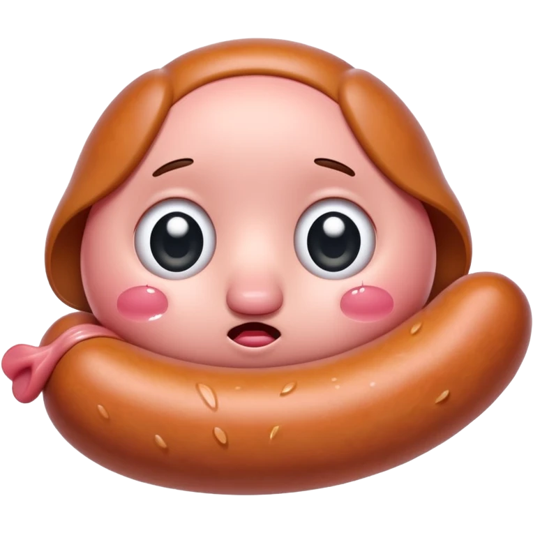 Crying sausage with eyes emoji