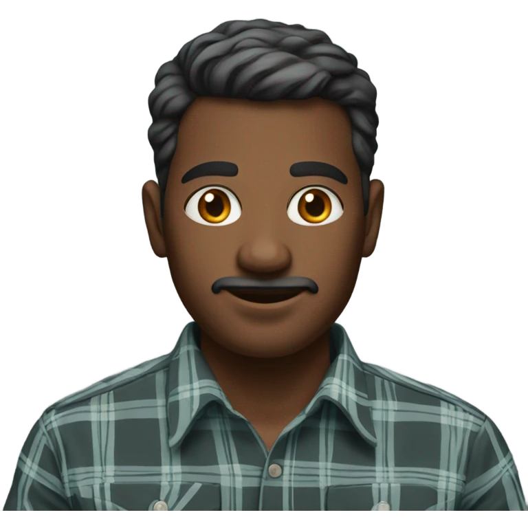 realistic portrait of male الفرد plaid shirt emoji