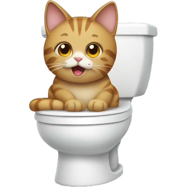 cat on the toilet emoji
