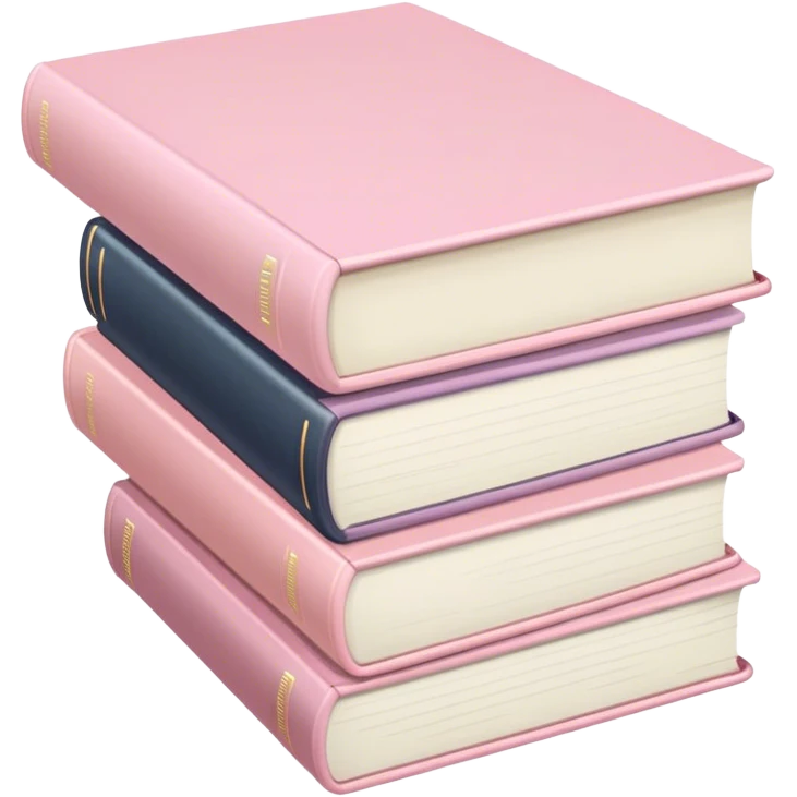 Stack of pale pink books emoji