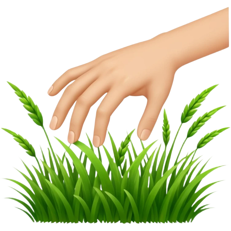 hand touching grass emoji