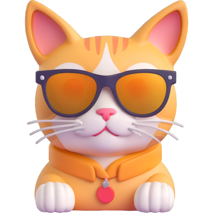 Cat wearing sunglasses emoji