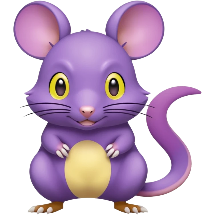 Purple rodent-Pokémon-Fakémon-fusion-hybrid-Pokémon-animal-creature, full body with yellow round cheek markings  emoji