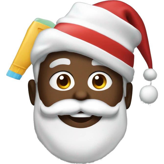 Create a black Santa with cleaning supplies  emoji