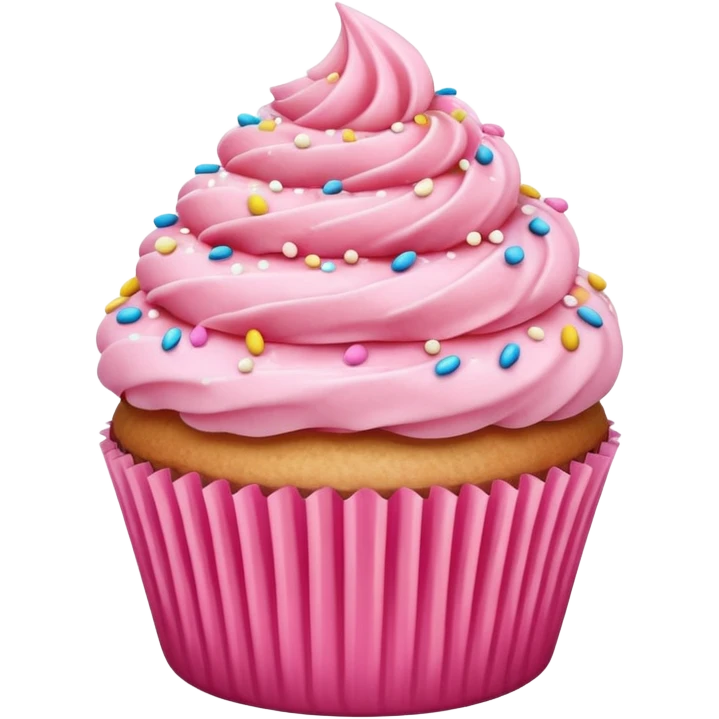 Cupcake with pink icing emoji