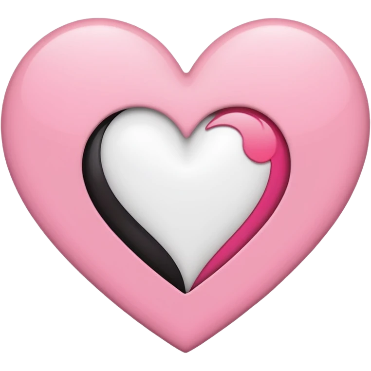Coração metade rosa e metade branco emoji emoji