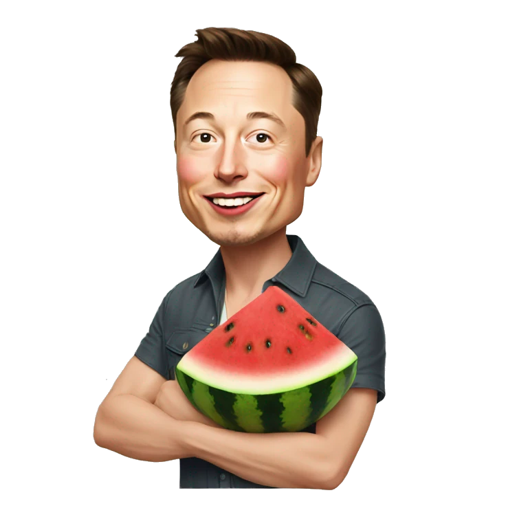 elon musk eating watermelon emoji
