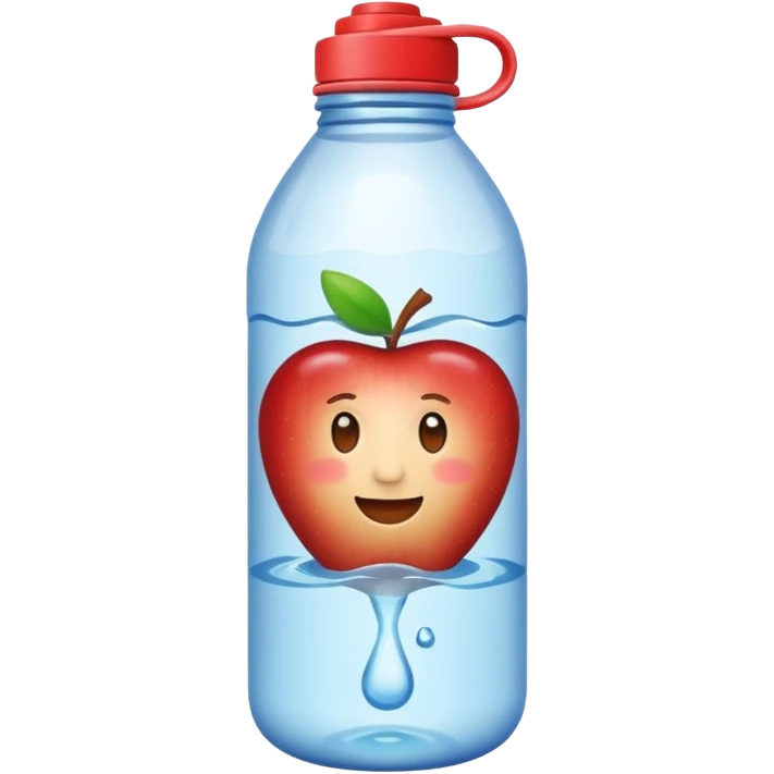 A water bottle emoji with the brand being *Apple Water* emoji