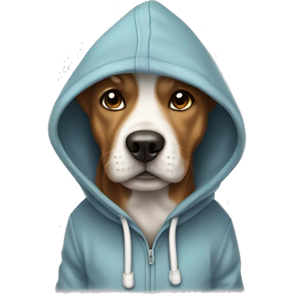 Doodle dog wearing hoodie emoji