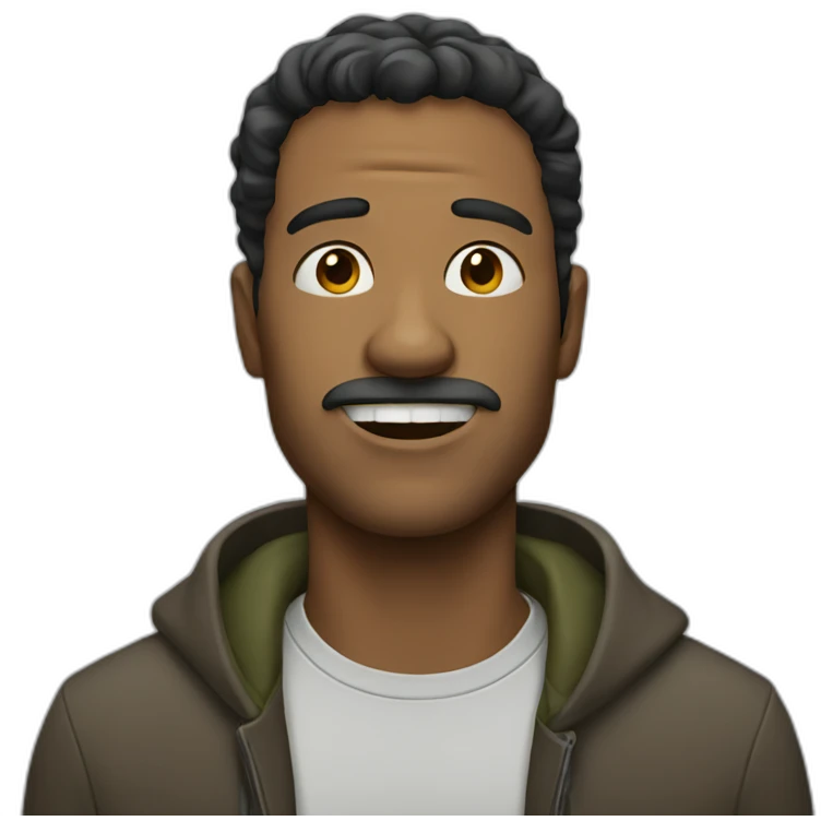 Man with sideways jaw emoji