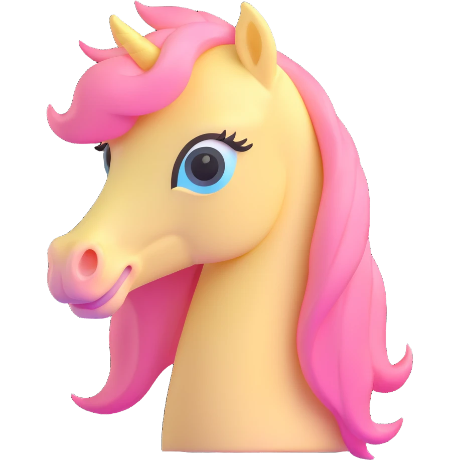 pastel yellow pony with pink mane, gentle expression emoji