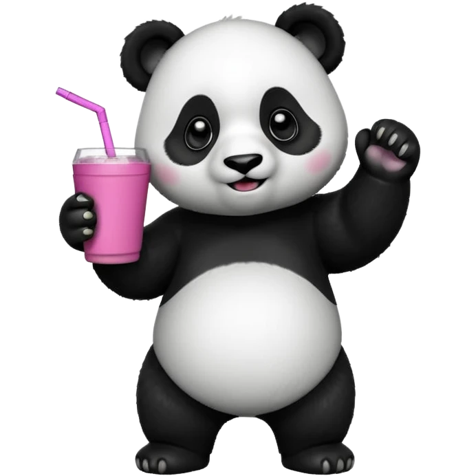 A full body of panda holding a cup of punch, looking excited under disco lights.



















 emoji