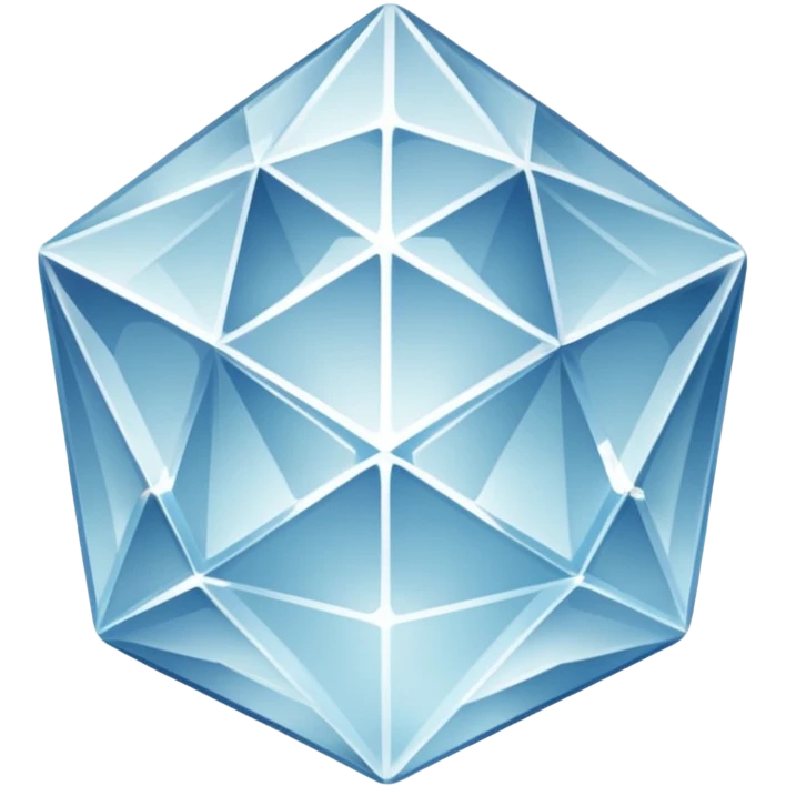 generate beautiful white crystal capital i emoji
