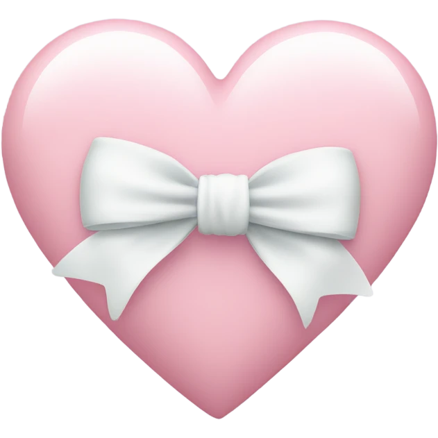 Pastel pink heart with white bow emoji