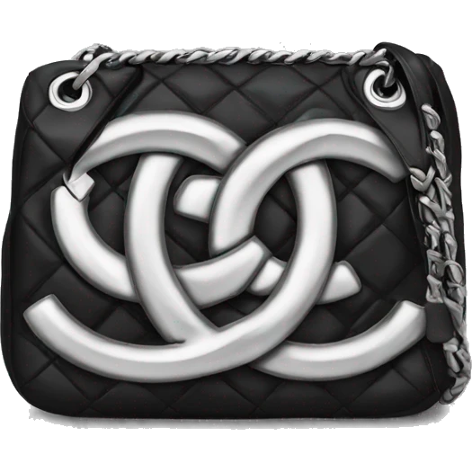 Black Chanel bag silver logo  emoji