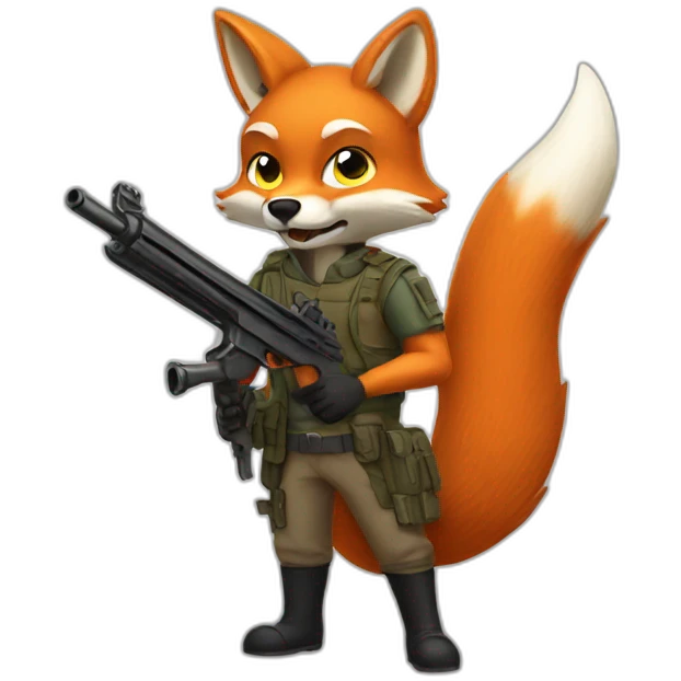 Fox with gun emoji