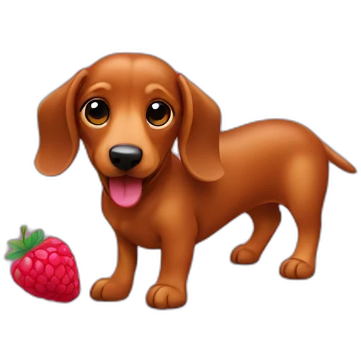 teckel with a raspberry emoji