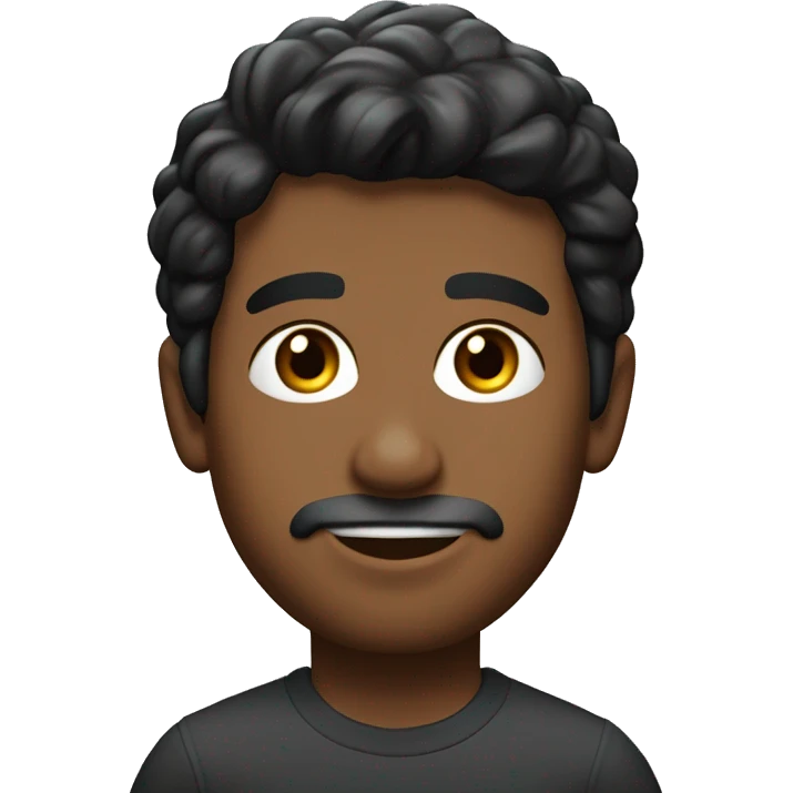 hombre joven moreno, de chile, con poleron deportivo color petroleo. Pelo corto negro.  emoji