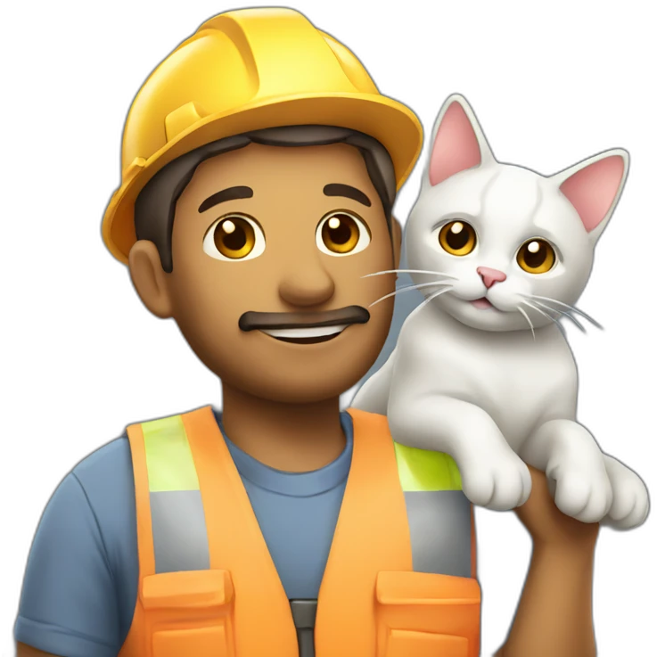 construction worker with cat emoji