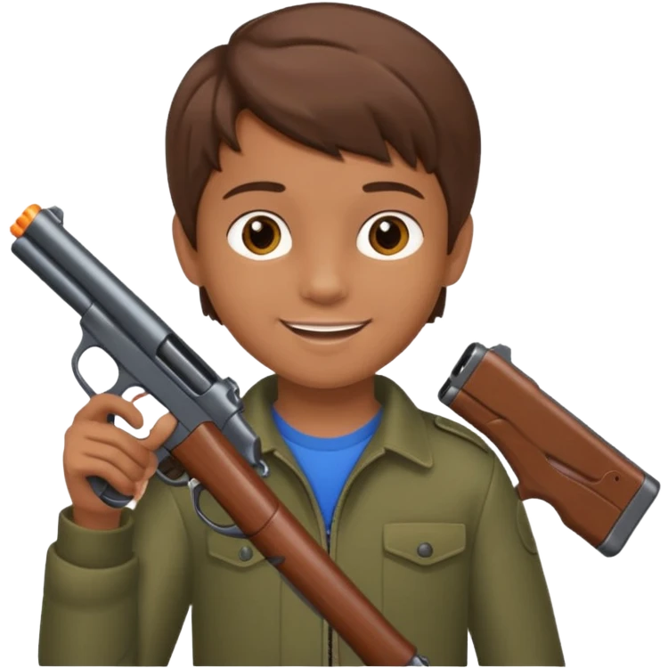A 12 year old boy who has the gun emoji