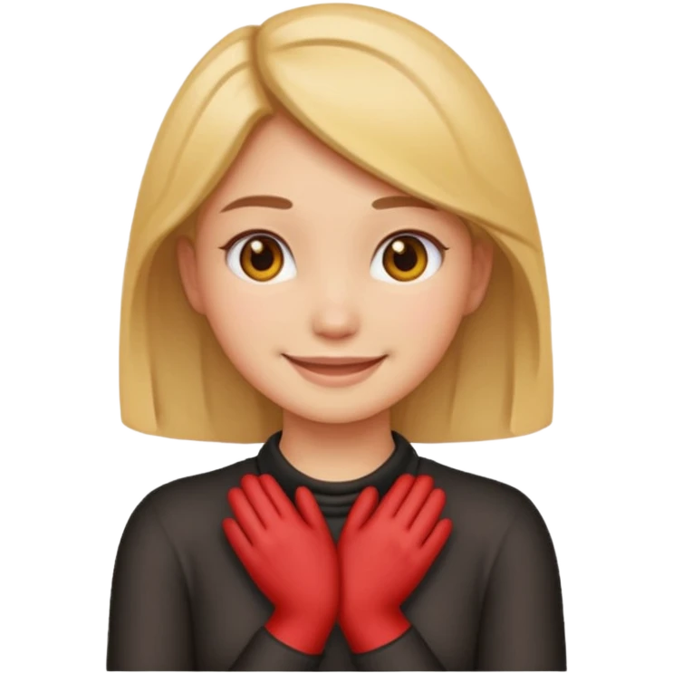 make a girl emoji crossing hands around neck emoji
