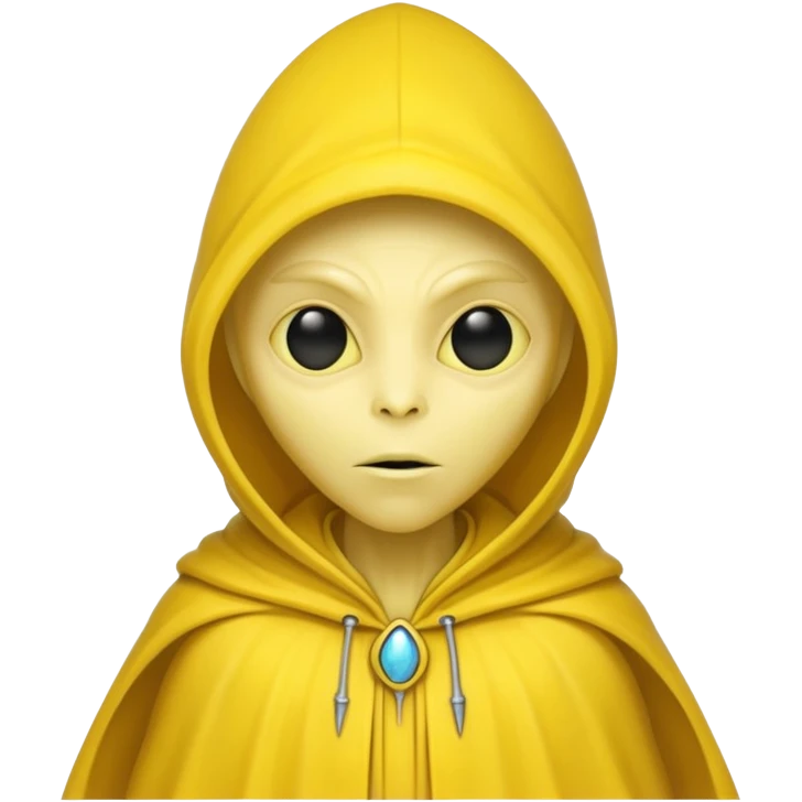 yellow alien with yellow cloak emoji
