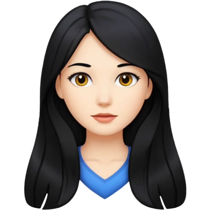 Woman Long black hair  emoji