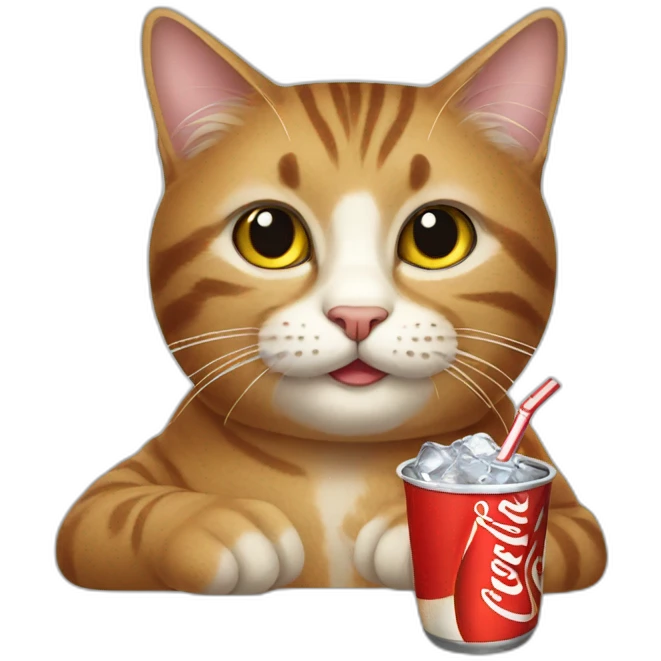 cat with cola emoji