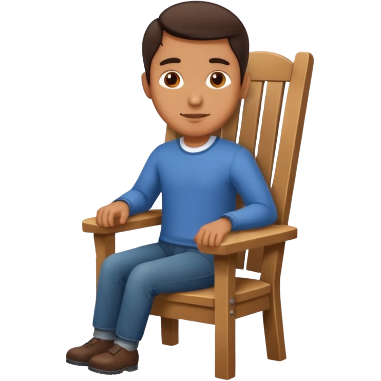 man sitting still in a chair emoji