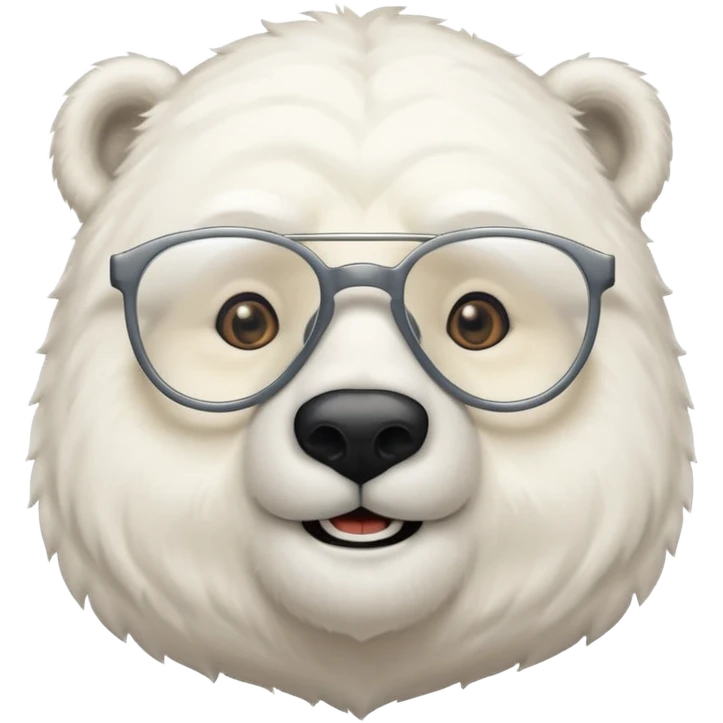 polar bear wear glasses emoji