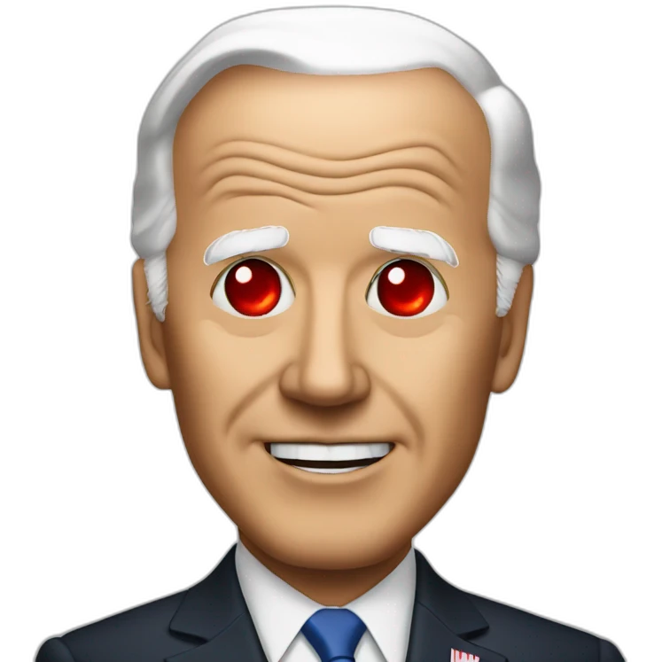 biden with red laser eyes emoji