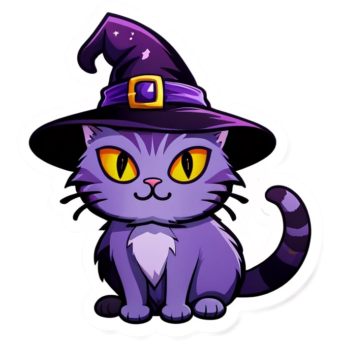 purple witch cat emoji