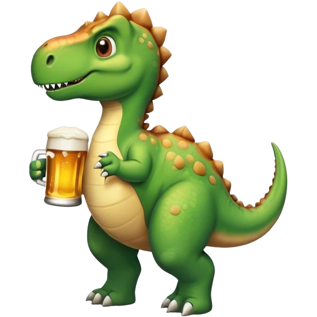 Dinosaur with beer emoji