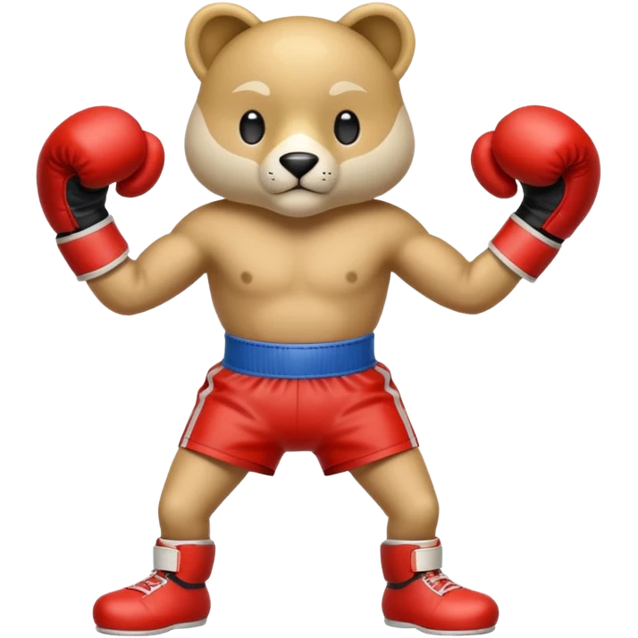Animal with boxing gloves full body emoji
