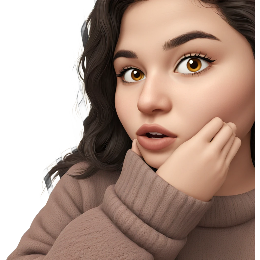 girl in cozy sweater emoji