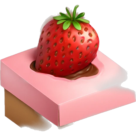 Strawberry dessert in chocolate in a box emoji